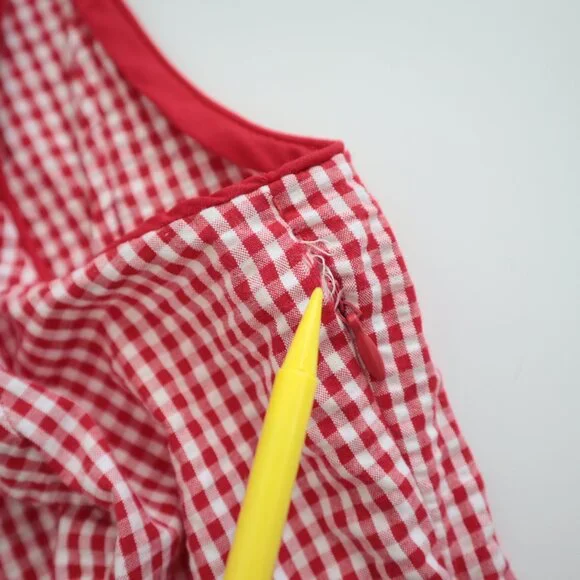 Rachel Zoe Red and White Gingham Bow Detail Dress | 6 - Picture 7 of 9